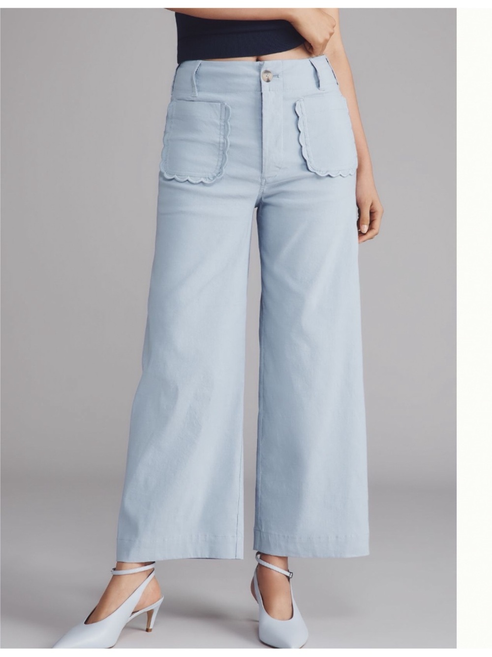 NWT Anthro Maeve The Colette Magic Fabric Scallop-Pocket Pants. size 23